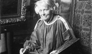 Photographie de l'artiste peintre Rosa Bonheur dans son atelier