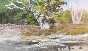 Paysage de la forêt de Fontainebleau peint par Rosa Bonheur
