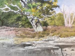 Paysage de la forêt de Fontainebleau peint par Rosa Bonheur